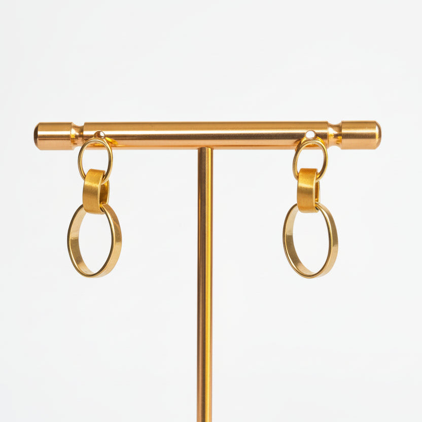 Gold-Tone Oval Hoop Earrings